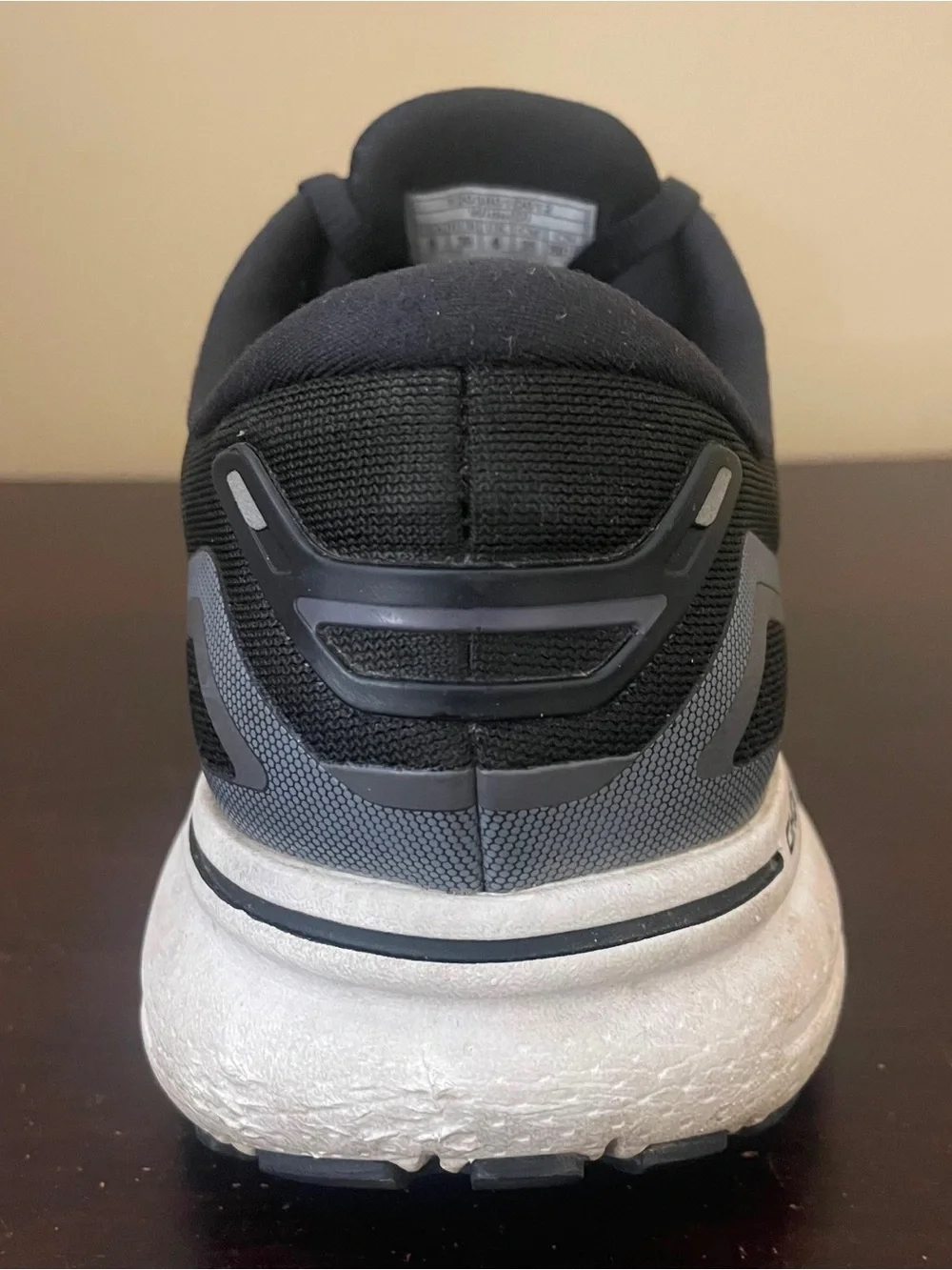 Brooks Ghost 15 Womens Running Shoes Black White Grey Wide D 1203801D012 Size 8